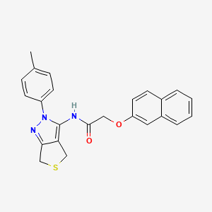 molecular formula C24H21N3O2S B2580409 N-[2-(4-methylphenyl)-4,6-dihydrothieno[3,4-c]pyrazol-3-yl]-2-naphthalen-2-yloxyacetamide CAS No. 476458-73-8
