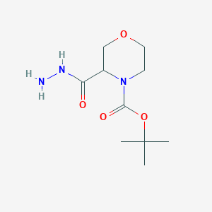 molecular formula C10H19N3O4 B2580416 Tert-butyl 3-(hydrazinecarbonyl)morpholine-4-carboxylate CAS No. 1803560-69-1