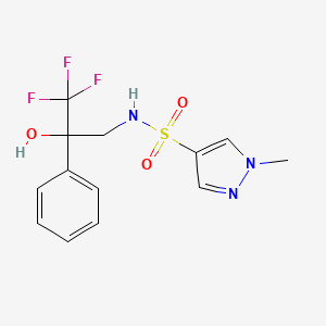 molecular formula C13H14F3N3O3S B2580418 1-甲基-N-(3,3,3-三氟-2-羟基-2-苯基丙基)-1H-吡唑-4-磺酰胺 CAS No. 1798523-18-8