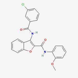 molecular formula C23H17ClN2O4 B2580427 3-(3-chlorobenzamido)-N-(2-methoxyphenyl)benzofuran-2-carboxamide CAS No. 887891-04-5