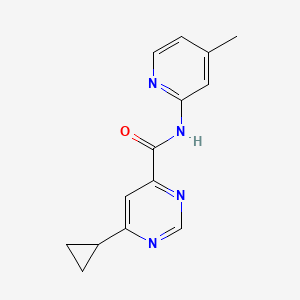 molecular formula C14H14N4O B2580447 6-Cyclopropyl-N-(4-methylpyridin-2-yl)pyrimidine-4-carboxamide CAS No. 2415465-66-4