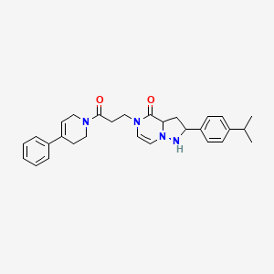 molecular formula C29H30N4O2 B2580456 5-[3-oxo-3-(4-phenyl-1,2,3,6-tetrahydropyridin-1-yl)propyl]-2-[4-(propan-2-yl)phenyl]-4H,5H-pyrazolo[1,5-a]pyrazin-4-one CAS No. 1326860-24-5