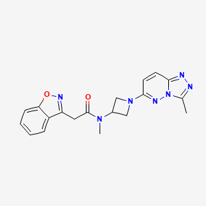 molecular formula C19H19N7O2 B2580459 2-(1,2-苯并恶唑-3-基)-N-甲基-N-(1-{3-甲基-[1,2,4]三唑并[4,3-b]哒嗪-6-基}氮杂环丁-3-基)乙酰胺 CAS No. 2198128-93-5