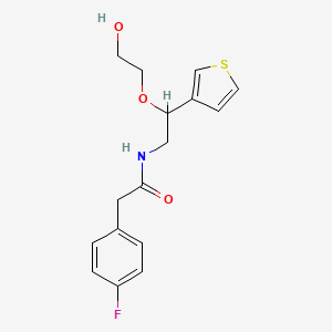 molecular formula C16H18FNO3S B2580463 2-(4-fluorophenyl)-N-(2-(2-hydroxyethoxy)-2-(thiophen-3-yl)ethyl)acetamide CAS No. 2034313-52-3