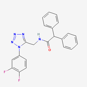 molecular formula C22H17F2N5O B2580470 N-((1-(3,4-二氟苯基)-1H-四唑-5-基)甲基)-2,2-二苯基乙酰胺 CAS No. 942000-11-5