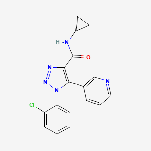 molecular formula C17H14ClN5O B2580478 1-(2-chlorophenyl)-N-cyclopropyl-5-(pyridin-3-yl)-1H-1,2,3-triazole-4-carboxamide CAS No. 1207042-99-6