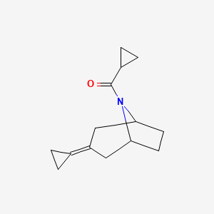 molecular formula C14H19NO B2580480 8-Cyclopropanecarbonyl-3-cyclopropylidene-8-azabicyclo[3.2.1]octane CAS No. 2168524-19-2