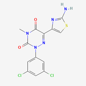 molecular formula C13H9Cl2N5O2S B2580482 6-(2-amino-1,3-thiazol-4-yl)-2-(3,5-dichlorophenyl)-4-methyl-1,2,4-triazine-3,5(2H,4H)-dione CAS No. 477854-34-5