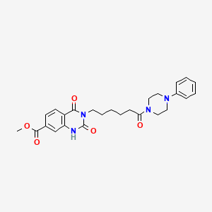 molecular formula C26H30N4O5 B2580483 Methyl 2,4-dioxo-3-[6-oxo-6-(4-phenylpiperazin-1-yl)hexyl]-1,2,3,4-tetrahydroquinazoline-7-carboxylate CAS No. 896386-75-7