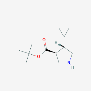 molecular formula C12H21NO2 B2580488 叔丁基(3S,4S)-4-环丙基吡咯烷-3-羧酸酯 CAS No. 2137606-24-5