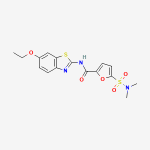 molecular formula C16H17N3O5S2 B2580491 5-(N,N-二甲基氨磺酰基)-N-(6-乙氧基苯并[d]噻唑-2-基)呋喃-2-甲酰胺 CAS No. 1170525-41-3
