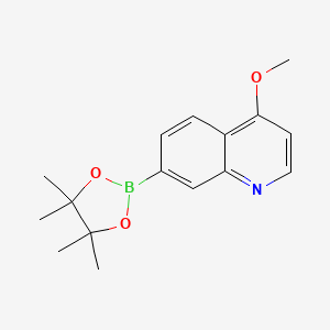 molecular formula C16H20BNO3 B2580493 4-甲氧基喹啉-7-硼酸，二缩甲苯酯 CAS No. 2377607-98-0