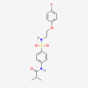 molecular formula C18H21FN2O4S B2580501 N-(4-(N-(2-(4-氟苯氧基)乙基)磺酰氨基)苯基)异丁酰胺 CAS No. 1105221-35-9