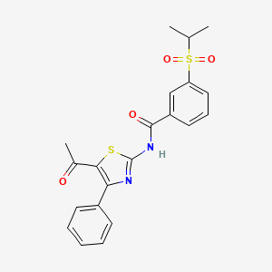 molecular formula C21H20N2O4S2 B2580508 N-(5-acetyl-4-phenylthiazol-2-yl)-3-(isopropylsulfonyl)benzamide CAS No. 941972-85-6