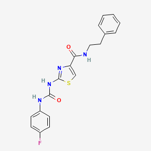 molecular formula C19H17FN4O2S B2580512 2-(3-(4-fluorophenyl)ureido)-N-phenethylthiazole-4-carboxamide CAS No. 941968-72-5