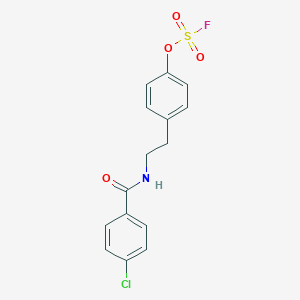 molecular formula C15H13ClFNO4S B2580515 1-[2-[(4-Chlorobenzoyl)amino]ethyl]-4-fluorosulfonyloxybenzene CAS No. 2411309-50-5