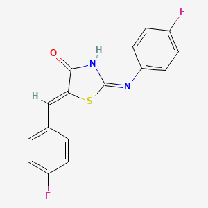 molecular formula C16H10F2N2OS B2580516 (2Z,5Z)-5-(4-fluorobenzylidene)-2-((4-fluorophenyl)imino)thiazolidin-4-one CAS No. 314253-32-2