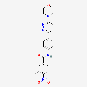 molecular formula C22H21N5O4 B2580521 3-methyl-N-(4-(6-morpholinopyridazin-3-yl)phenyl)-4-nitrobenzamide CAS No. 899986-08-4