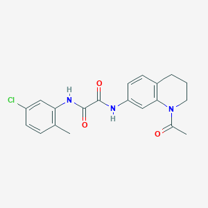 molecular formula C20H20ClN3O3 B2580529 N-(1-acetyl-3,4-dihydro-2H-quinolin-7-yl)-N'-(5-chloro-2-methylphenyl)oxamide CAS No. 898466-39-2