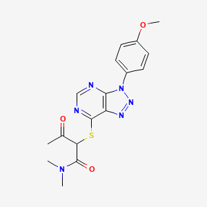 molecular formula C17H18N6O3S B2580530 2-((3-(4-methoxyphenyl)-3H-[1,2,3]triazolo[4,5-d]pyrimidin-7-yl)thio)-N,N-dimethyl-3-oxobutanamide CAS No. 863500-98-5