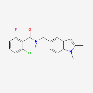 molecular formula C18H16ClFN2O B2580531 2-chloro-N-[(1,2-dimethylindol-5-yl)methyl]-6-fluorobenzamide CAS No. 852137-45-2