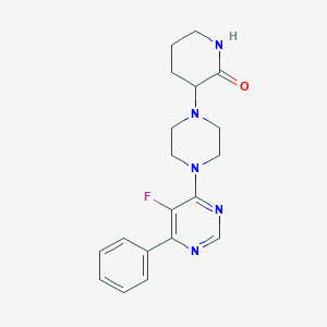 molecular formula C19H22FN5O B2580538 3-[4-(5-Fluoro-6-phenylpyrimidin-4-yl)piperazin-1-yl]piperidin-2-one CAS No. 2379951-66-1