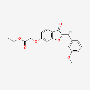 molecular formula C20H18O6 B2580544 (Z)-乙基 2-((2-(3-甲氧基亚苄基)-3-氧代-2,3-二氢苯并呋喃-6-基)氧基)乙酸酯 CAS No. 858765-57-8