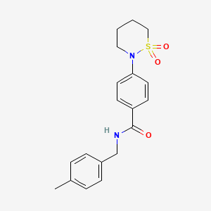 4-(1,1-dioxothiazinan-2-yl)-N-[(4-methylphenyl)methyl]benzamide