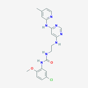 molecular formula C20H22ClN7O2 B2580551 1-(5-氯-2-甲氧基苯基)-3-(2-((6-((4-甲基吡啶-2-基)氨基)嘧啶-4-基)氨基)乙基)脲 CAS No. 1428370-99-3