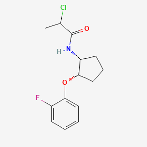 molecular formula C14H17ClFNO2 B2580557 2-Chloro-N-[(1R,2S)-2-(2-fluorophenoxy)cyclopentyl]propanamide CAS No. 2411183-22-5