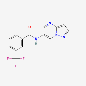 molecular formula C15H11F3N4O B2580560 N-(2-methylpyrazolo[1,5-a]pyrimidin-6-yl)-3-(trifluoromethyl)benzamide CAS No. 1796964-62-9