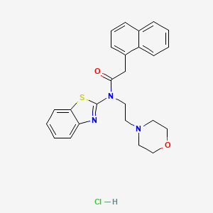 molecular formula C25H26ClN3O2S B2580563 N-(benzo[d]thiazol-2-yl)-N-(2-morpholinoethyl)-2-(naphthalen-1-yl)acetamide hydrochloride CAS No. 1327563-55-2