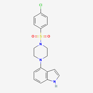 molecular formula C18H18ClN3O2S B2580565 4-[4-(4-chlorophenyl)sulfonylpiperazin-1-yl]-1H-indole CAS No. 256458-64-7