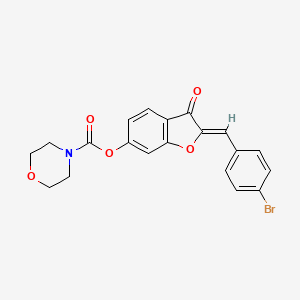 molecular formula C20H16BrNO5 B2580570 (Z)-2-(4-bromobenzylidene)-3-oxo-2,3-dihydrobenzofuran-6-yl morpholine-4-carboxylate CAS No. 622794-89-2