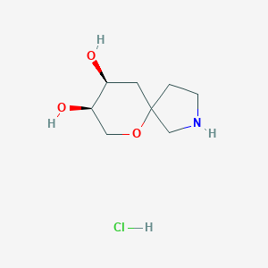 molecular formula C8H16ClNO3 B2580572 (8R,9S)-6-氧杂-2-氮杂螺[4.5]癸烷-8,9-二醇；盐酸盐 CAS No. 2419076-44-9