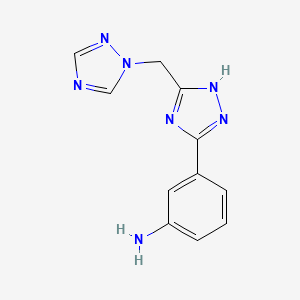 molecular formula C11H11N7 B2580573 3-[5-(1H-1,2,4-triazol-1-ylmethyl)-4H-1,2,4-triazol-3-yl]aniline CAS No. 1171940-30-9