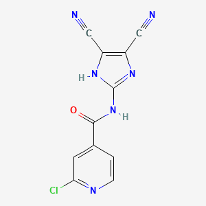molecular formula C11H5ClN6O B2580575 2-chloro-N-(4,5-dicyano-1H-imidazol-2-yl)pyridine-4-carboxamide CAS No. 1795462-73-5