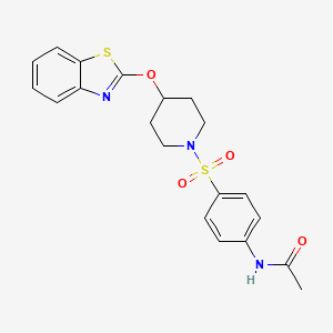 molecular formula C20H21N3O4S2 B2580576 N-(4-((4-(benzo[d]thiazol-2-yloxy)piperidin-1-yl)sulfonyl)phenyl)acetamide CAS No. 1251697-71-8