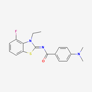molecular formula C18H18FN3OS B2580580 4-(二甲氨基)-N-(3-乙基-4-氟-1,3-苯并噻唑-2-亚甲基)苯甲酰胺 CAS No. 868375-72-8