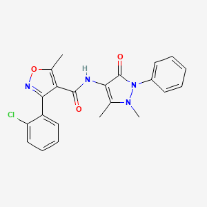 3-(2-chlorophenyl)-N-(1,5-dimethyl-3-oxo-2-phenyl-2,3-dihydro-1H-pyrazol-4-yl)-5-methyl-1,2-oxazole-4-carboxamide