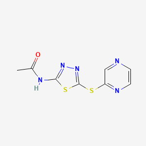 N-[5-(2-pyrazinylsulfanyl)-1,3,4-thiadiazol-2-yl]acetamide
