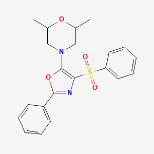 4-[4-(Benzenesulfonyl)-2-phenyl-1,3-oxazol-5-yl]-2,6-dimethylmorpholine