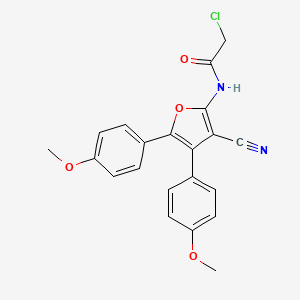 2-chloro-N-[3-cyano-4,5-bis(4-methoxyphenyl)furan-2-yl]acetamide