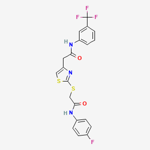 N-(4-fluorophenyl)-2-((4-(2-oxo-2-((3-(trifluoromethyl)phenyl)amino)ethyl)thiazol-2-yl)thio)acetamide