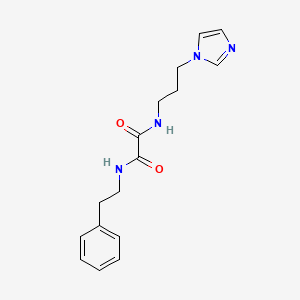 molecular formula C16H20N4O2 B2580614 Oxamide, N-[3-(1-imidazolyl)propyl]-N'-(2-phenylethyl)- CAS No. 446054-32-6