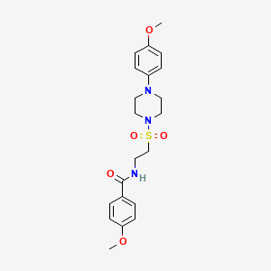 molecular formula C21H27N3O5S B2580621 4-甲氧基-N-(2-((4-(4-甲氧基苯基)哌嗪-1-基)磺酰基)乙基)苯甲酰胺 CAS No. 899739-42-5