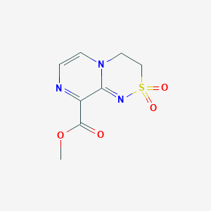 molecular formula C8H9N3O4S B2580629 Methyl 2,2-dioxo-3,4-dihydropyrazino[2,1-c][1,2,4]thiadiazine-9-carboxylate CAS No. 379236-73-4