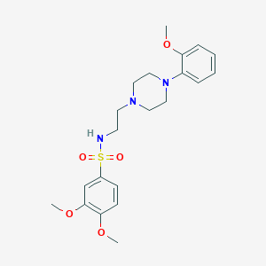 molecular formula C21H29N3O5S B2580632 3,4-dimethoxy-N-(2-(4-(2-methoxyphenyl)piperazin-1-yl)ethyl)benzenesulfonamide CAS No. 1049446-55-0