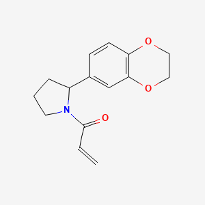 molecular formula C15H17NO3 B2580639 1-[2-(2,3-Dihydro-1,4-benzodioxin-6-yl)pyrrolidin-1-yl]prop-2-en-1-one CAS No. 2192394-52-6