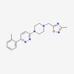 molecular formula C19H22N6O B2580645 3-Methyl-5-[[4-[6-(2-methylphenyl)pyridazin-3-yl]piperazin-1-yl]methyl]-1,2,4-oxadiazole CAS No. 2380145-74-2